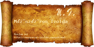 Mészáros Izolda névjegykártya